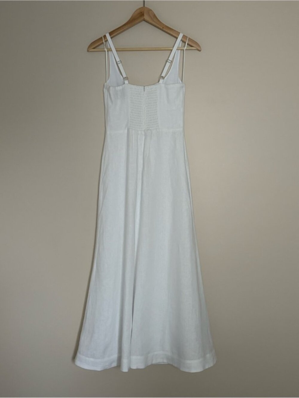 NEW Reformation Sabine Long Sleeveless Linen Dress Dunes White | US 6 UK 10 - Picture 8 of 16